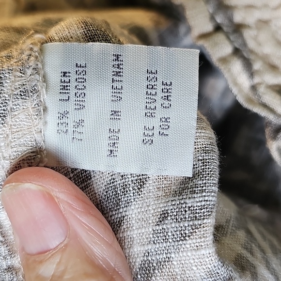 April Kiss Linen Beach Pants. 4 Pockets. Elastic Waist. Med. cream Gray - Picture 5 of 7